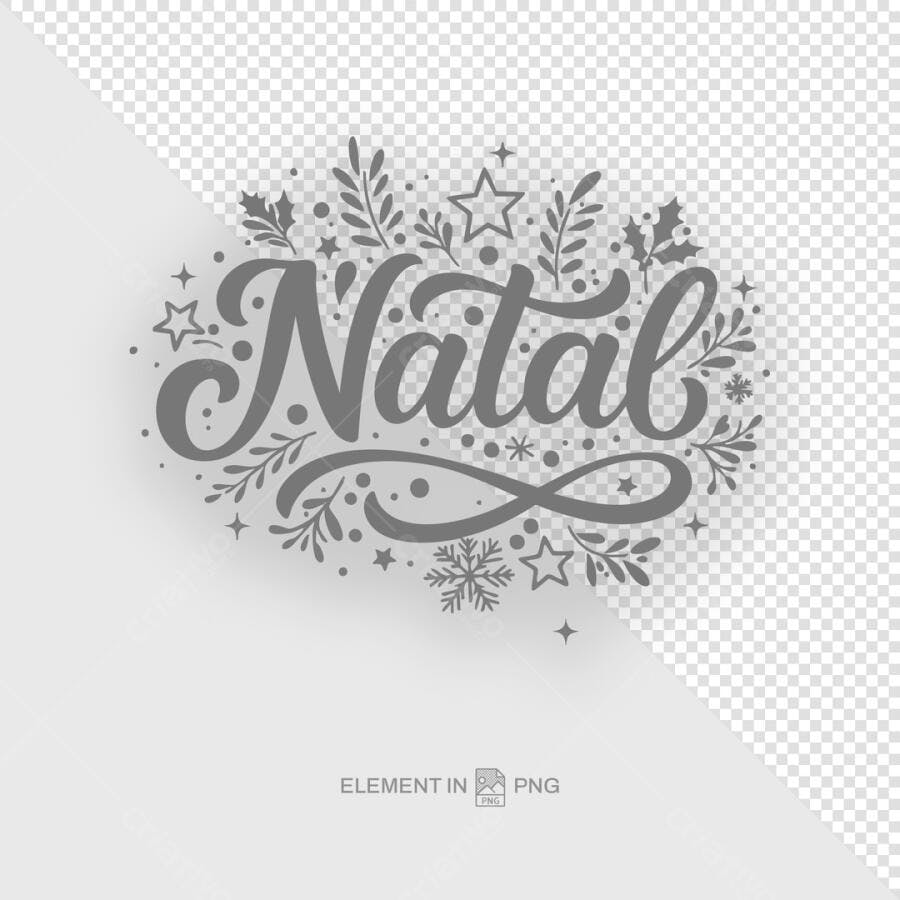 Arte Natalina para Cartão de Natal PSD Editável