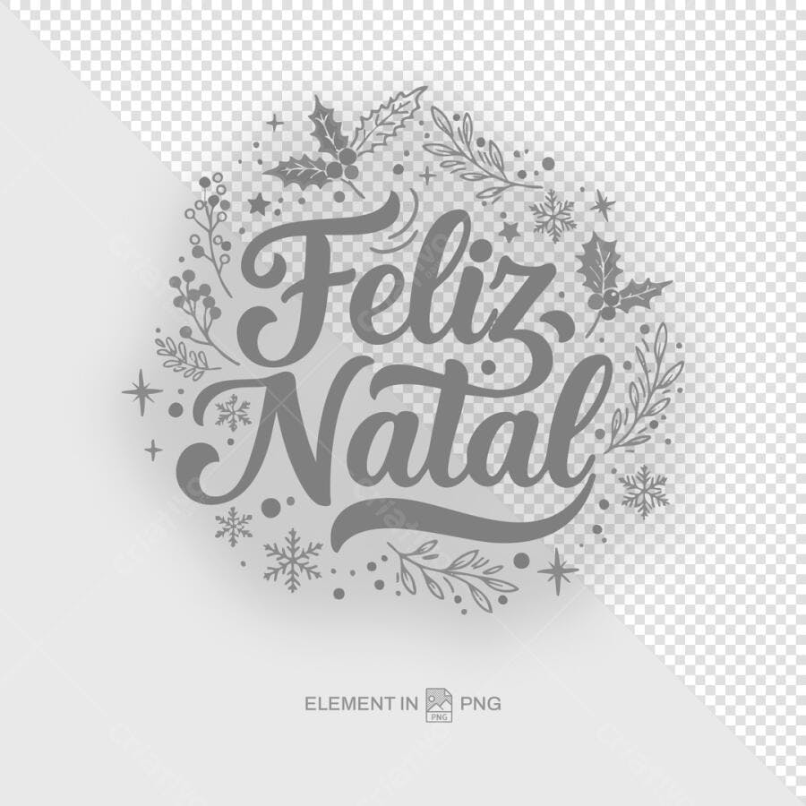 Arte de Natal Feliz Natal PSD Editável