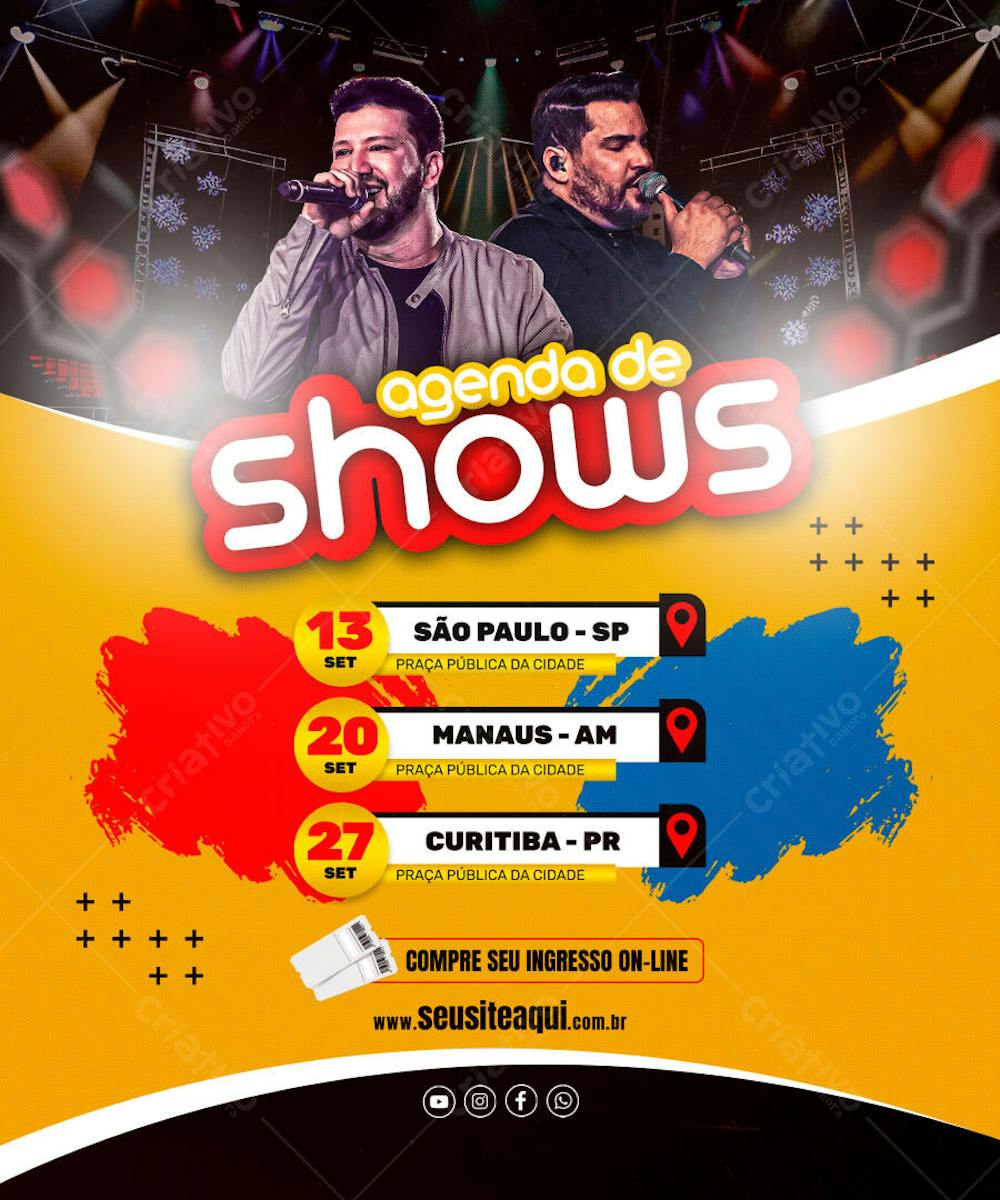 FLYER EVENTO MÚSICA AGENDA PRÓXIMOS SHOWS