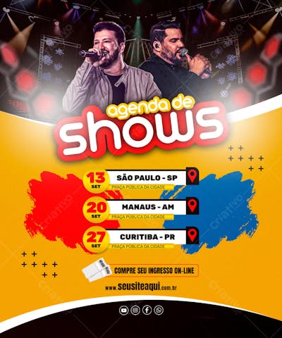 FLYER EVENTO MÚSICA AGENDA PRÓXIMOS SHOWS