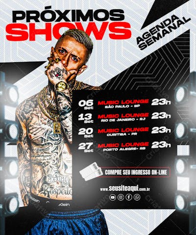 FLYER EVENTO MÚSICA AGENDA PRÓXIMOS SHOWS