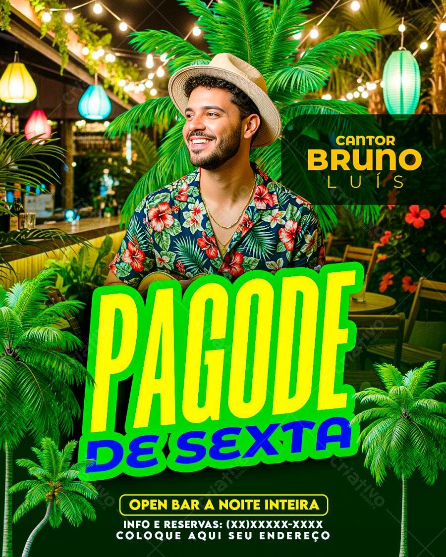 Flyer Pagode de Sexta PSD Editável