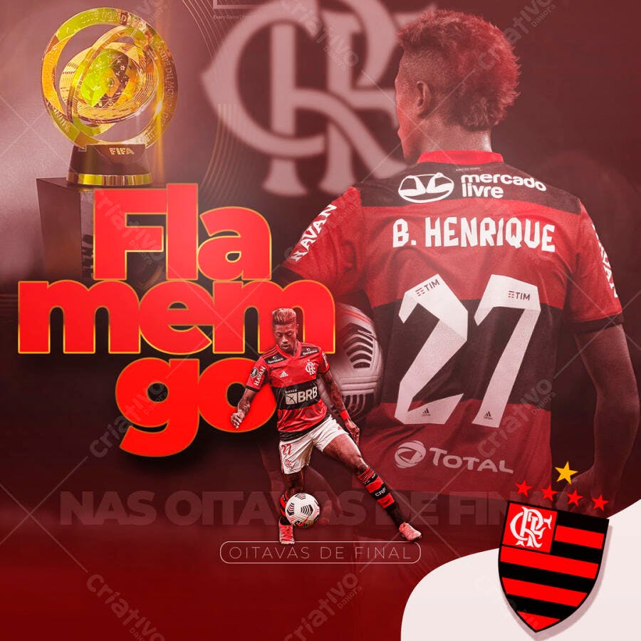 Post de Futebol Flamengo PSD Editável