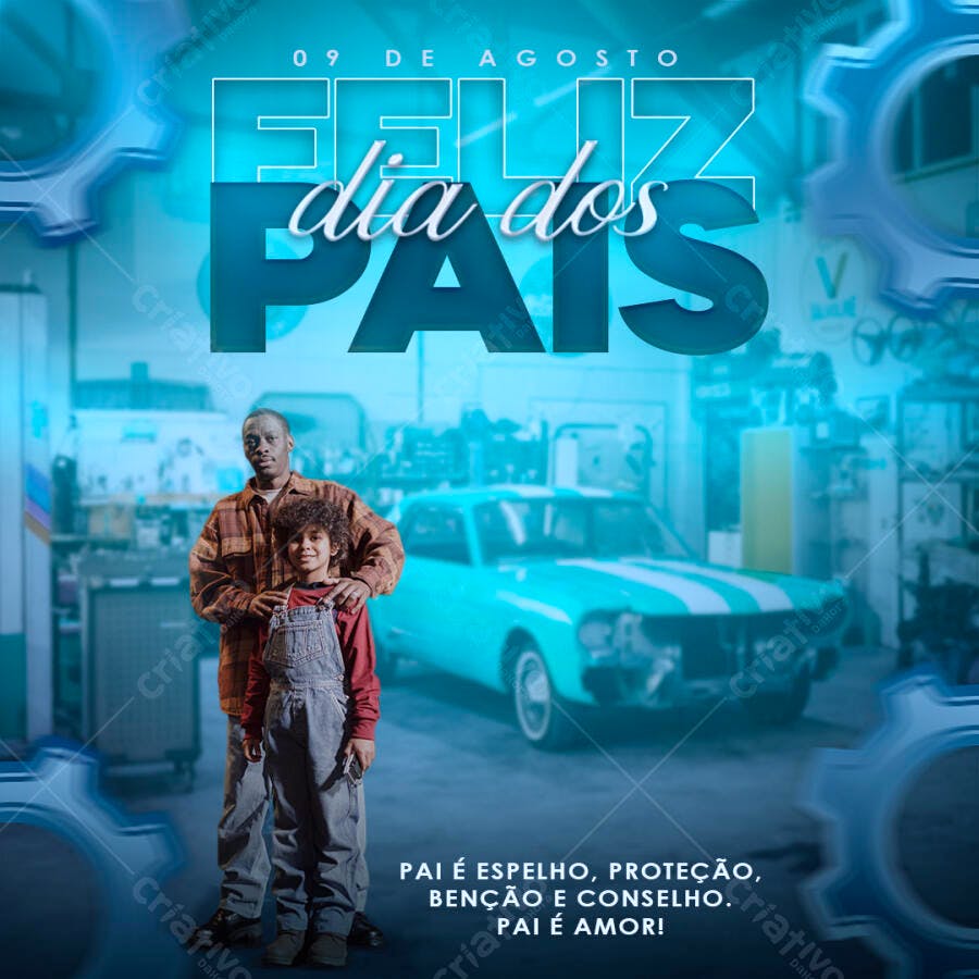 Flyer Dia dos Pais 09 de Agosto PSD Editável