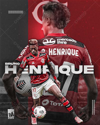 Feed_Flyer_Bruno_Enrique_Jogador_De_Futebol_PSD_Editavel