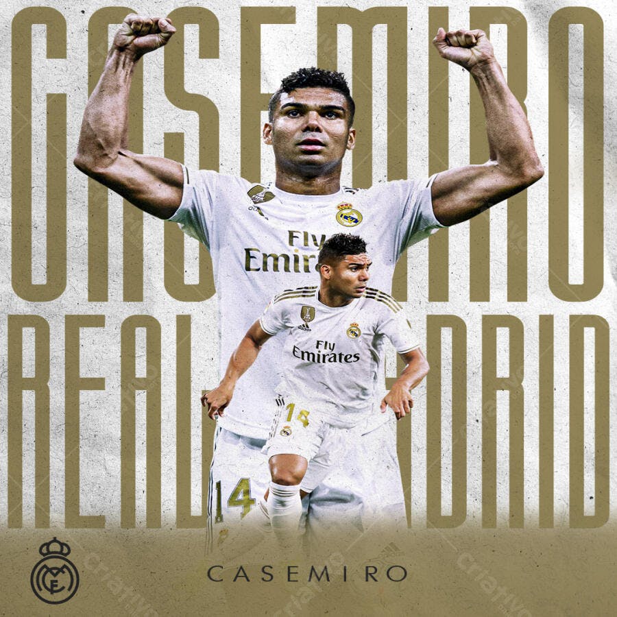 Poster Casemiro Real Madrid PSD Editável