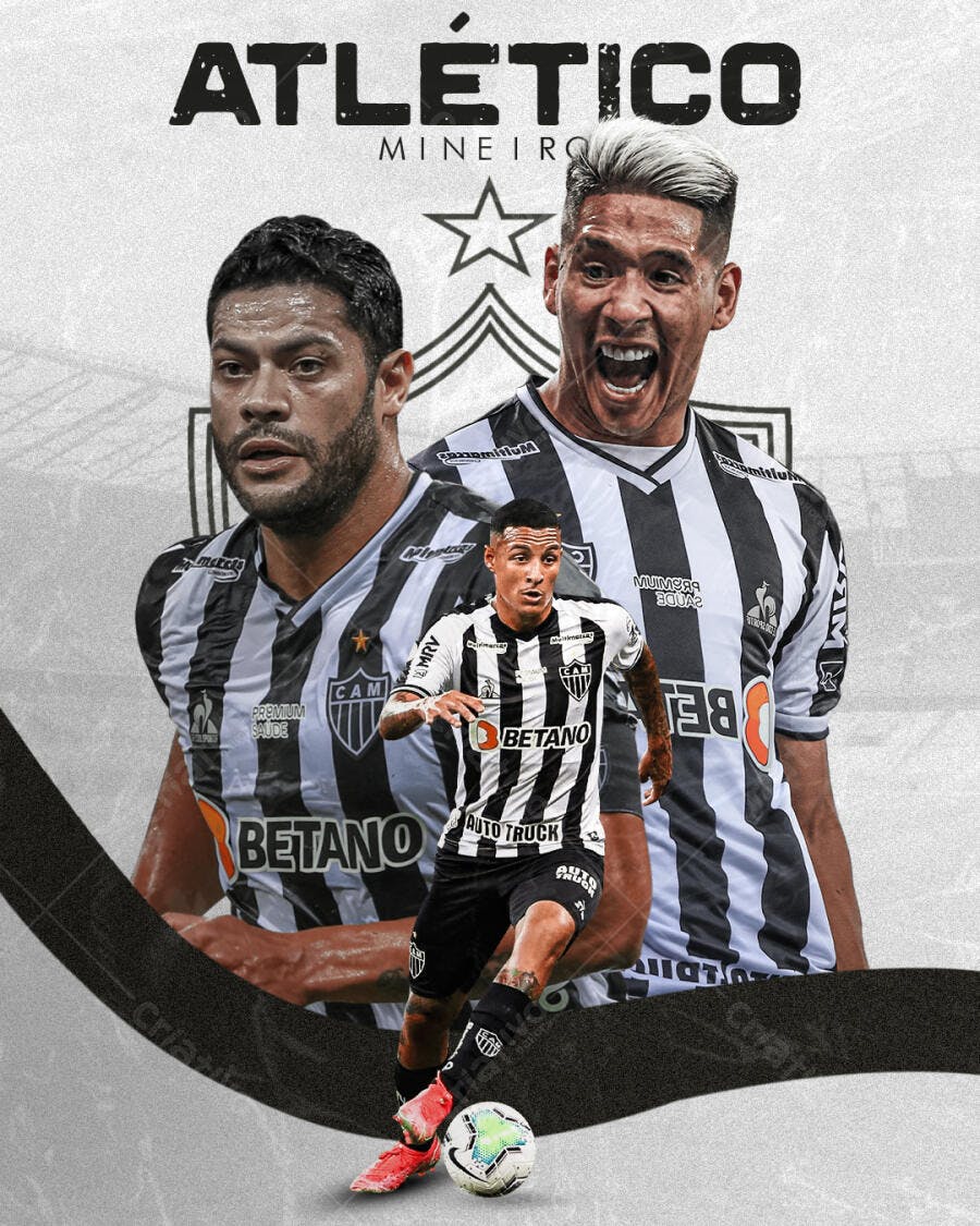 Arte para Torcedores do Atlético Mineiro PSD Editável