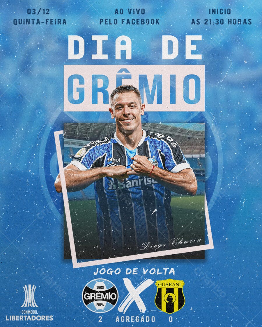 Flyer Grêmio x Guarani PSD Editável