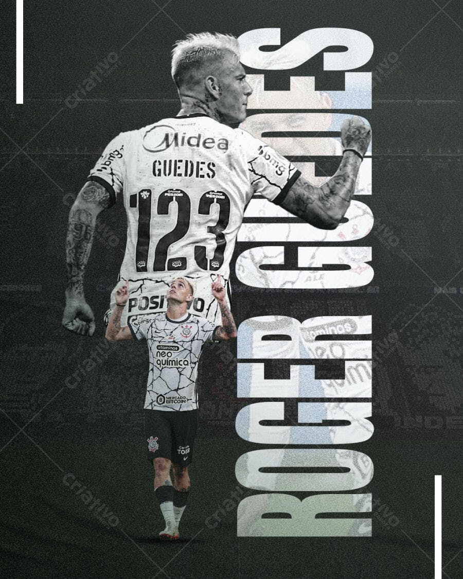 Poster Jogador de Futebol PSD Editável