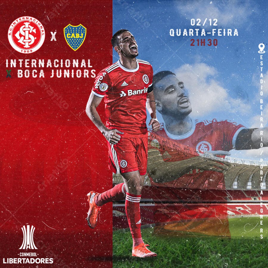 Flyer Libertadores Internacional x Boca Juniors PSD Editável