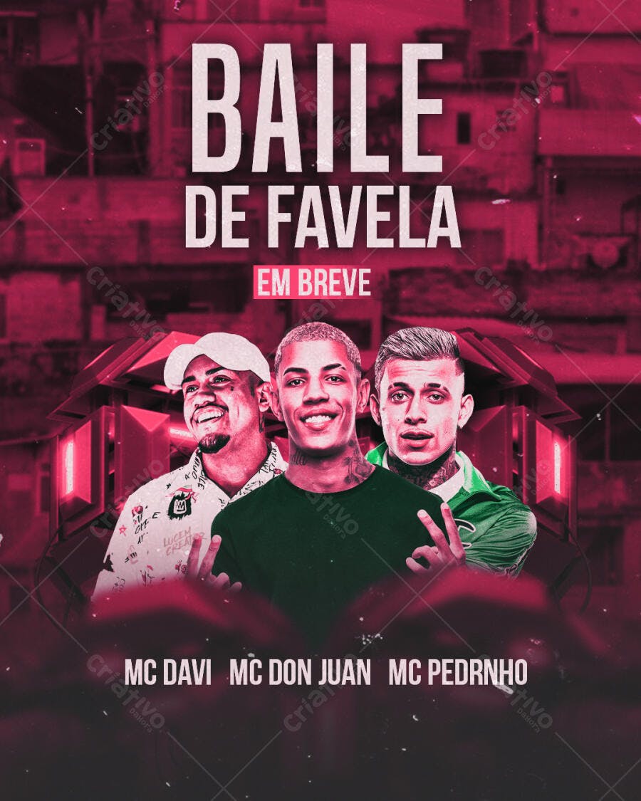 Flyer Baile de Favela PSD Editável