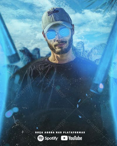 Flyer_Ouca_Agora_na_playlist_Social_Media_PSD_Editavel