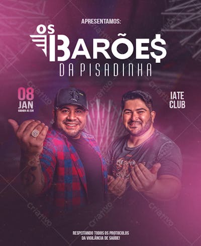 Flyer_Os_Baroes_Da_Pisadinha_Social_Media_PSD_Editavel