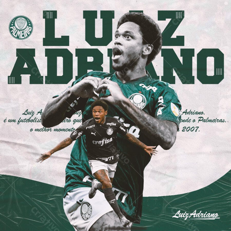 Poster jogador de futebol Palmeiras PSD Editável