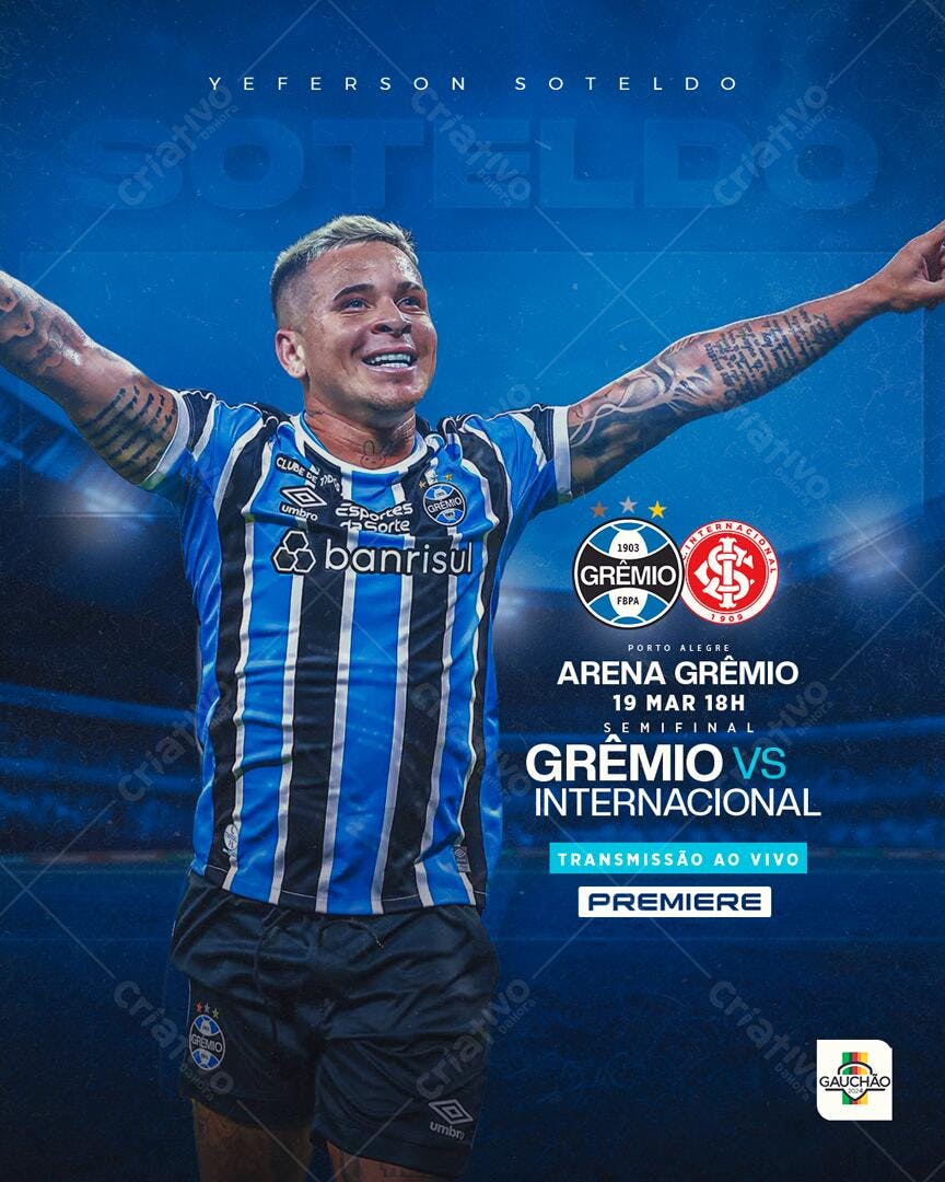 Flyer Grêmio x Internacional PSD Editável