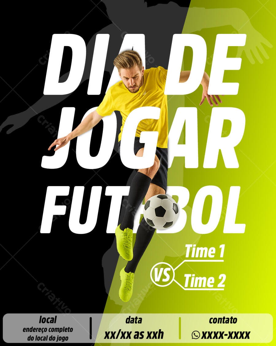 Flyer Dia do Jogo de Futebol PSD Editável