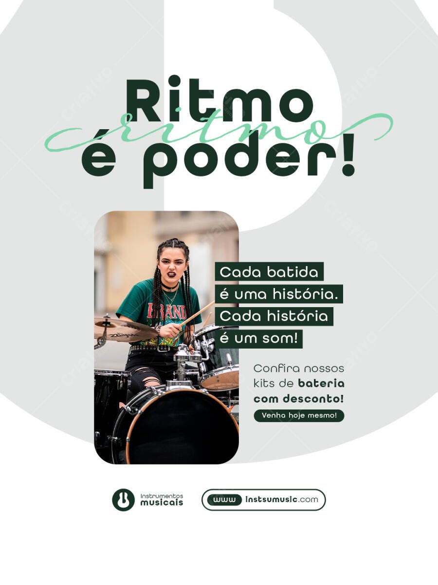 Flyer Dia da Música PSD Editável