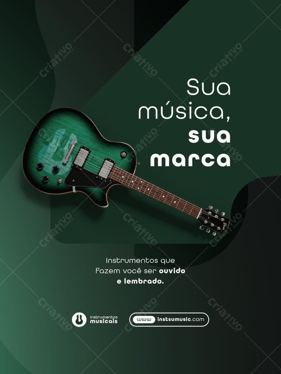 Post para Redes Sociais Música Verde PSD Editável