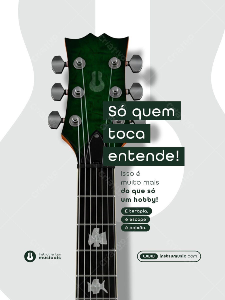 Flyer para Loja de Instrumentos Musicais PSD Editável