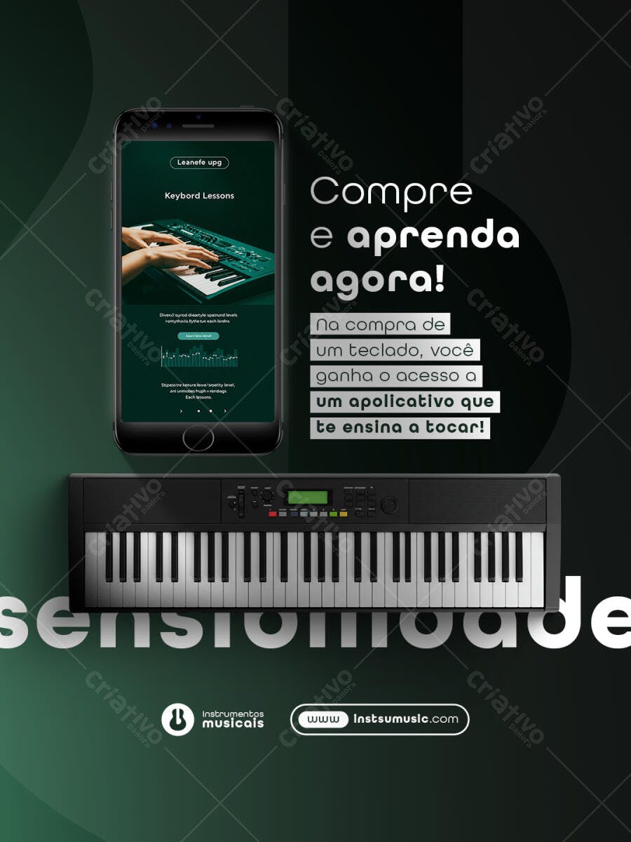 Flyer Instrumentos Musicais PSD Editável