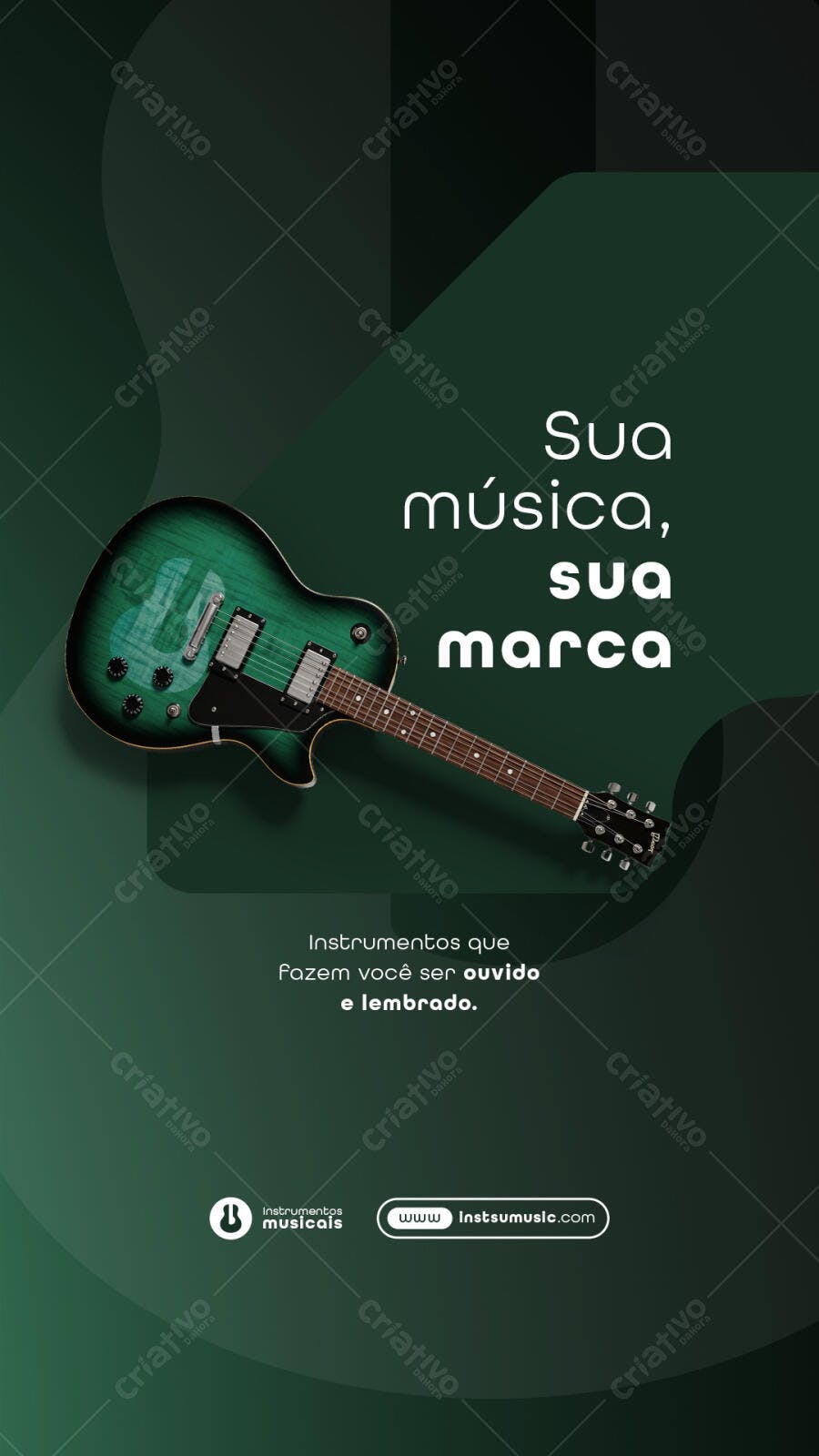 Flyer para Propaganda de Instrumentos Musicais PSD Editável