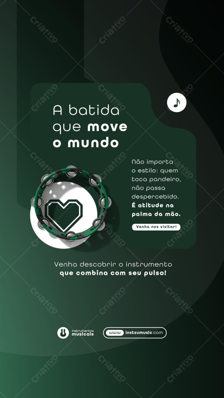 Flyer para Loja de Instrumentos Musicais PSD Editável
