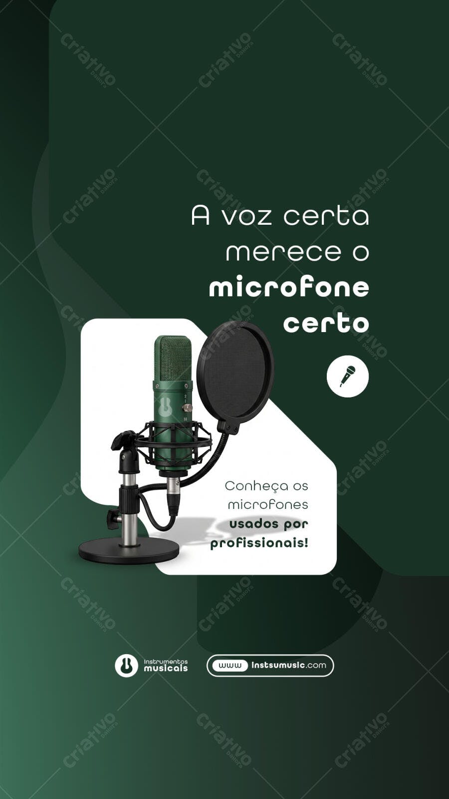 Flyer para Promoção de Microfone Profissional PSD Editável