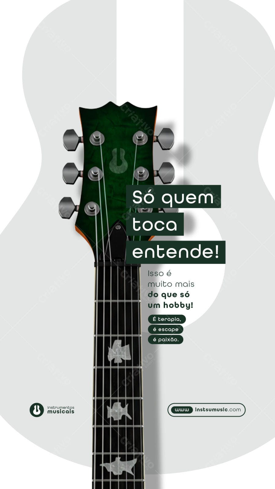 Flyer Música Verde e Preta PSD Editável