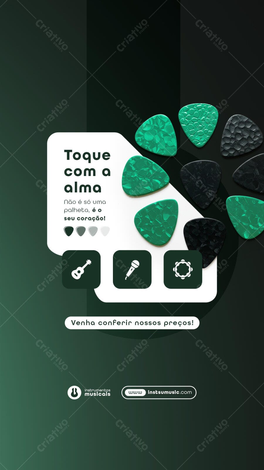 Flyer para Loja de Instrumentos Musicais PSD Editável