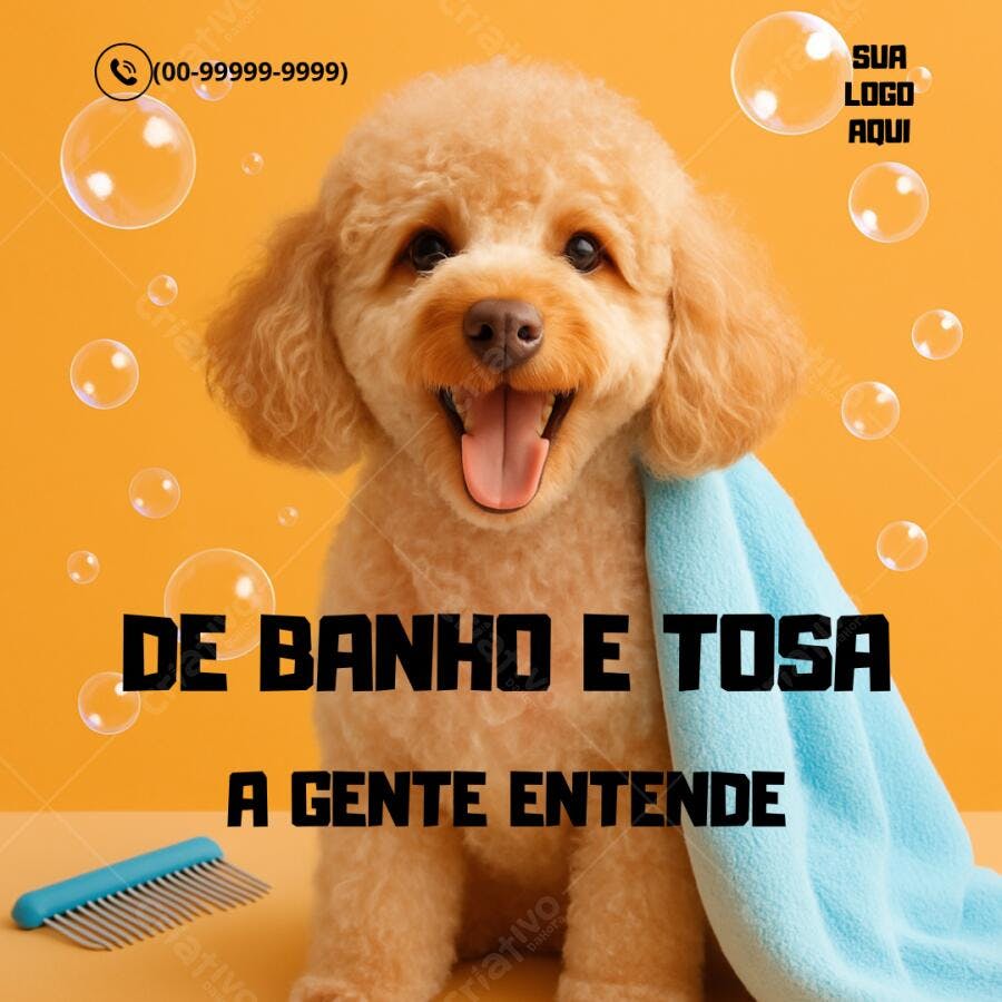 Post Instagram Pet Shop Cachorro Lindo Amarelo Editável no Canva
