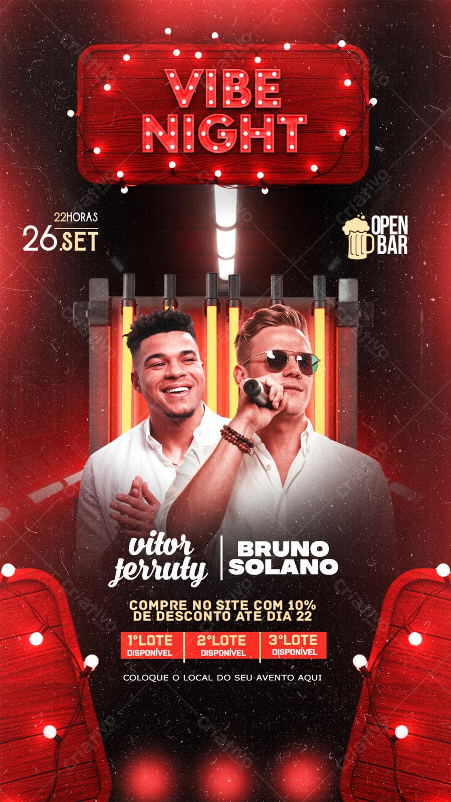 Flyer para Festa Vibe Night 26 de Setembro PSD Editável