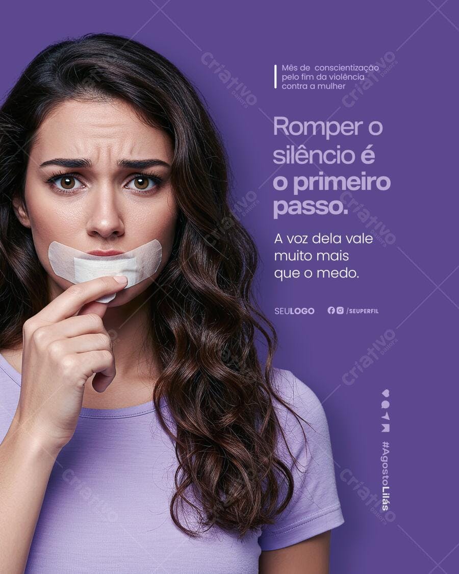 Post Agosto Lilás PSD Editável