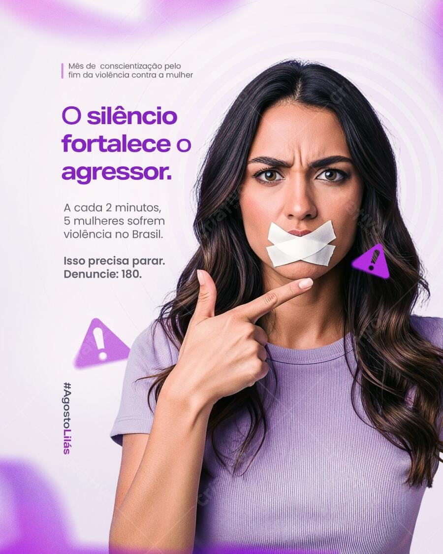 Post Agosto Lilás PSD Editável