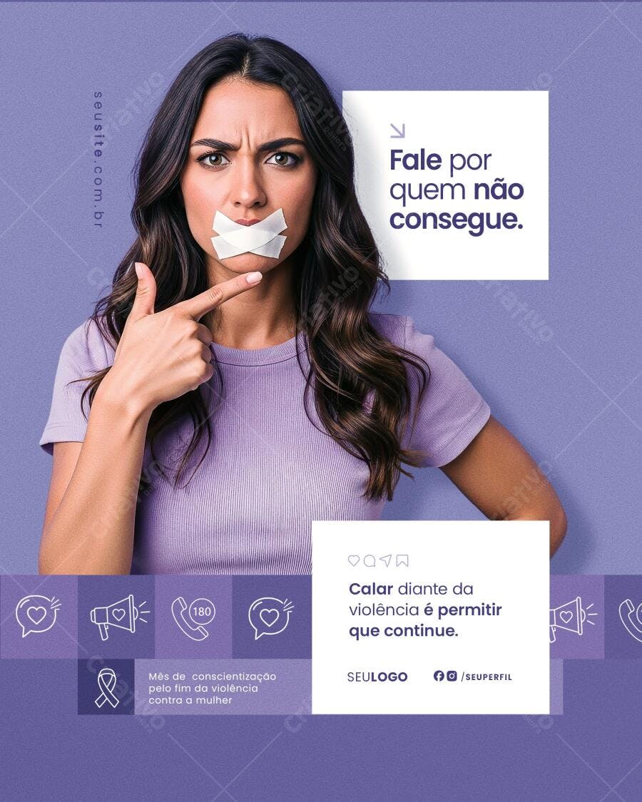 Post para o Dia Internacional da Mulher PSD Editável