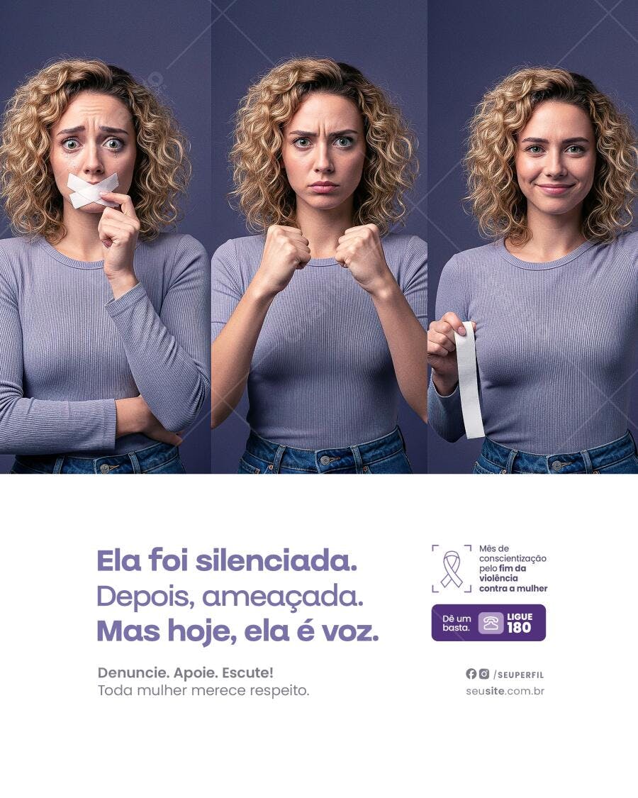 Post para o Dia Internacional da Mulher PSD Editável
