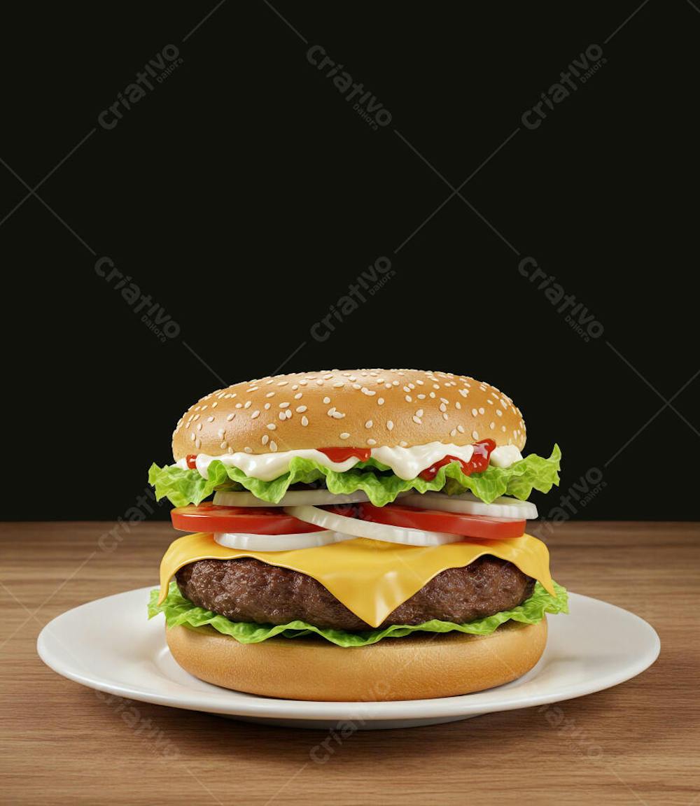 Lanches de Hamburguer com Salada