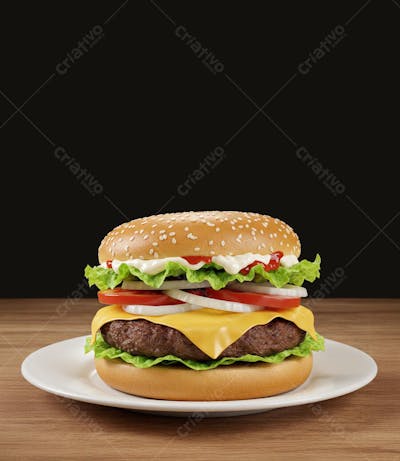 Lanches de Hamburguer com Salada