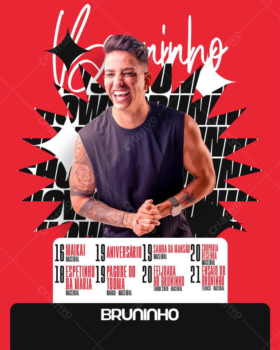 Flyer Bruninho Show PSD Editável