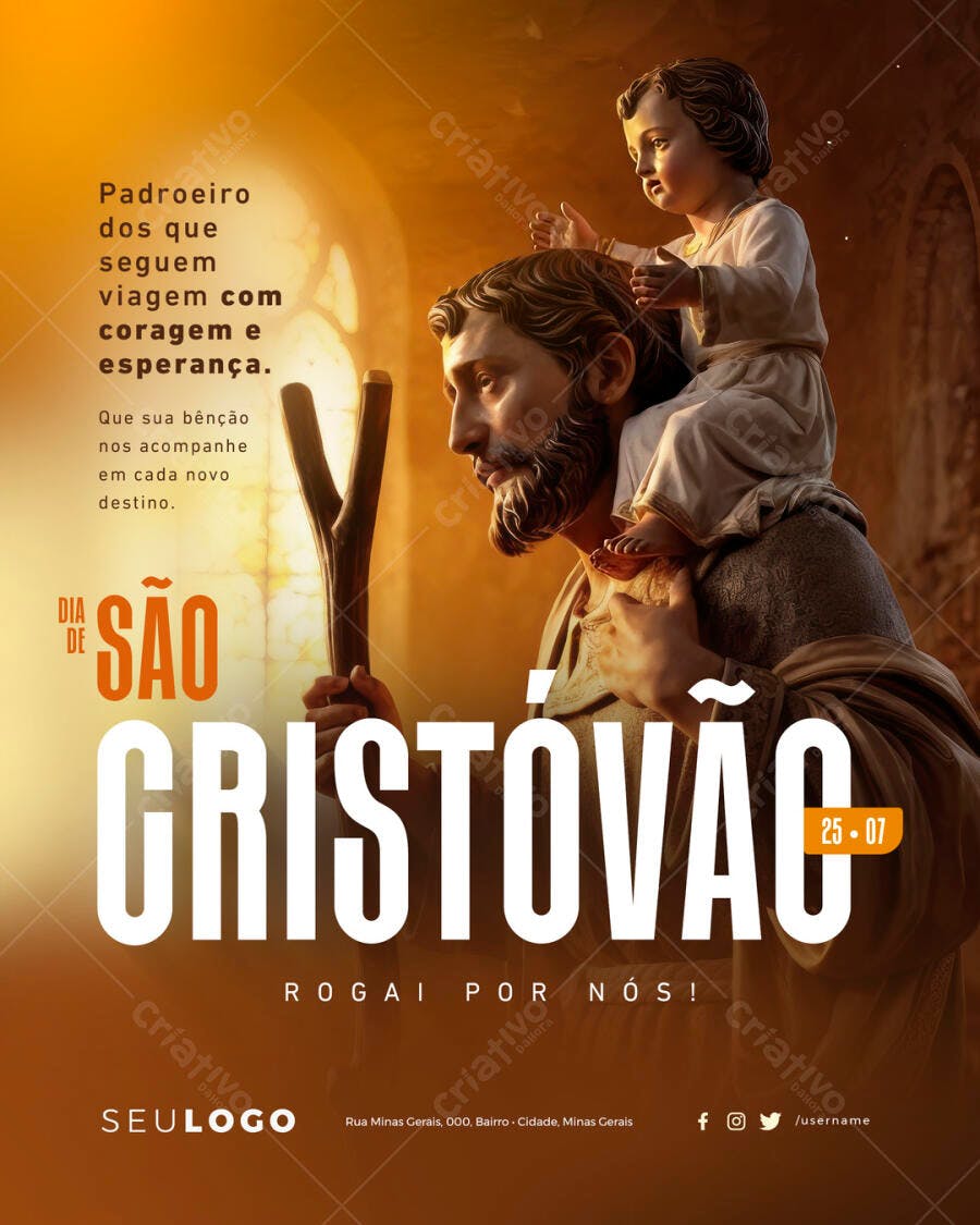 Flyer Dia de São Cristóvão 25 de Julho PSD Editável
