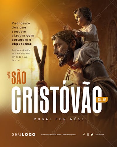 Psd Editável • 25 de Julho - Dia de São Cristóvão - 2