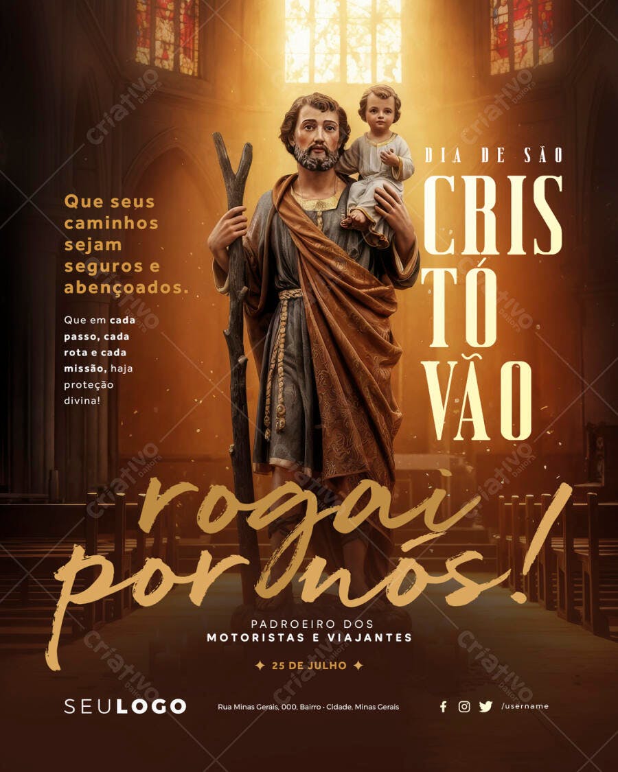 Flyer Dia de São Cristóvão PSD Editável
