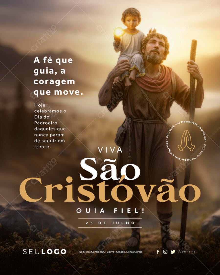 Flyer Dia de São Cristóvão PSD Editável