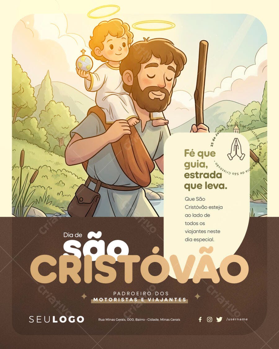 Flyer Dia de São Cristóvão PSD Editável