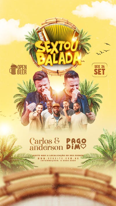SHOWS EVENTOS FESTAS BALADA FLYER PARA ARTISTAS SEXTOU BALADA STORIES