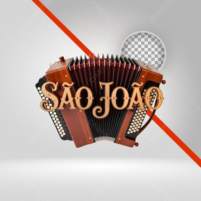 Selo 3D São João com Texto 3D em Png de Fundo transparente