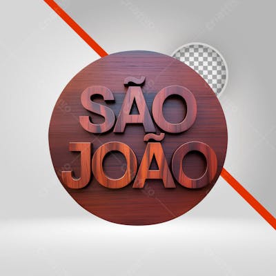 Selo 3D São João, Texto 3D, Tábua de Madeira png Transparente