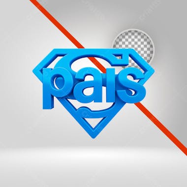 Father's Day 3D Stamp, Hero Symbol, Transparent PNG Element