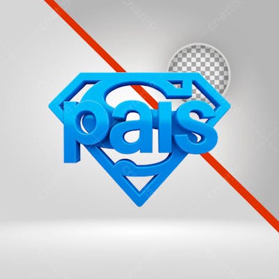 Selo 3D Dia Dos Pais, Símbolo de Herói, Elemento PNG Transparente