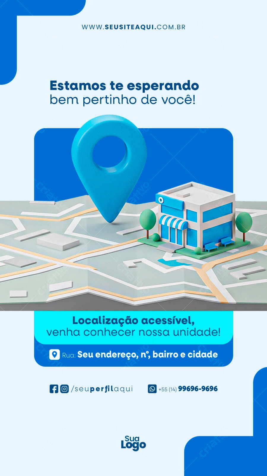 Flyer para Localização de Empresa PSD Editável
