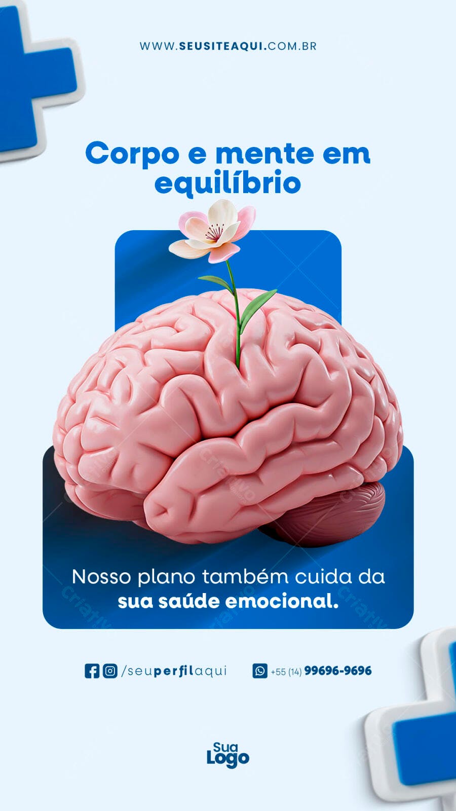 Flyer Saúde Mental e Equilíbrio PSD Editável